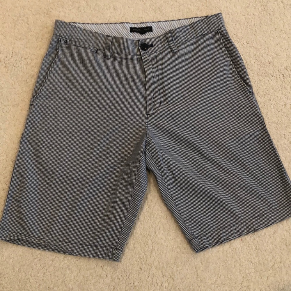 Banana Republic Navy Gingham 31” Waist Shorts